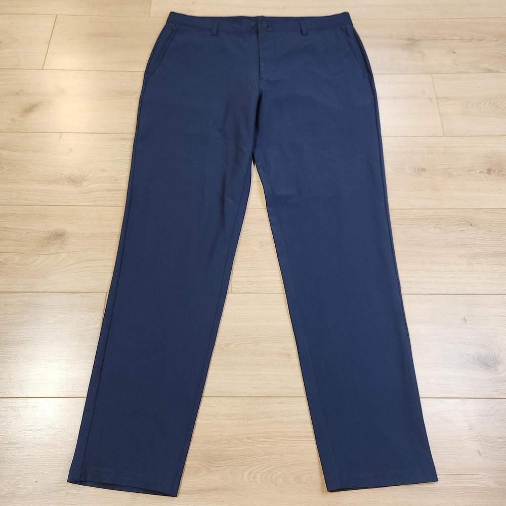 7 Diamonds Pants Mens 36x34 Blue Athletic Fit Chino Microfiber Casual Wear
